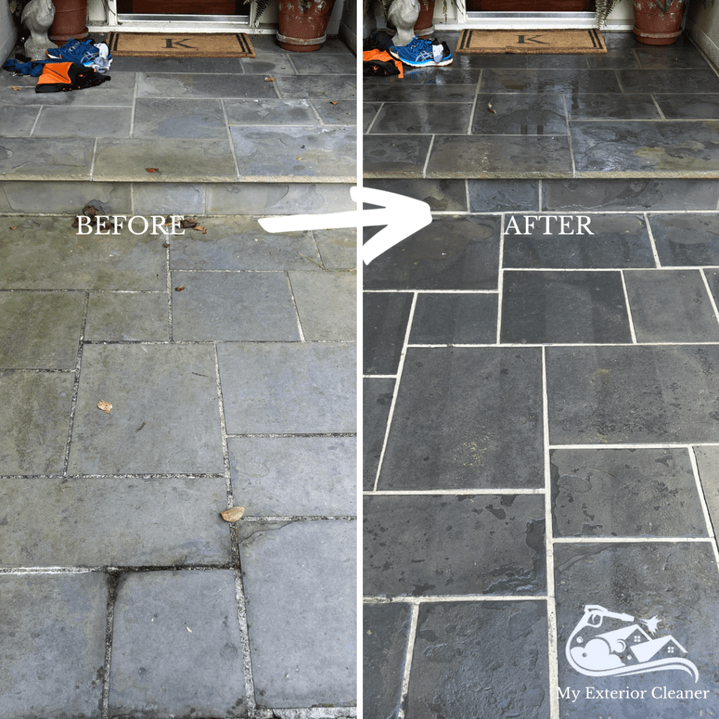 Pressure Washing Flagstone Front Porch Buckhead, Ga